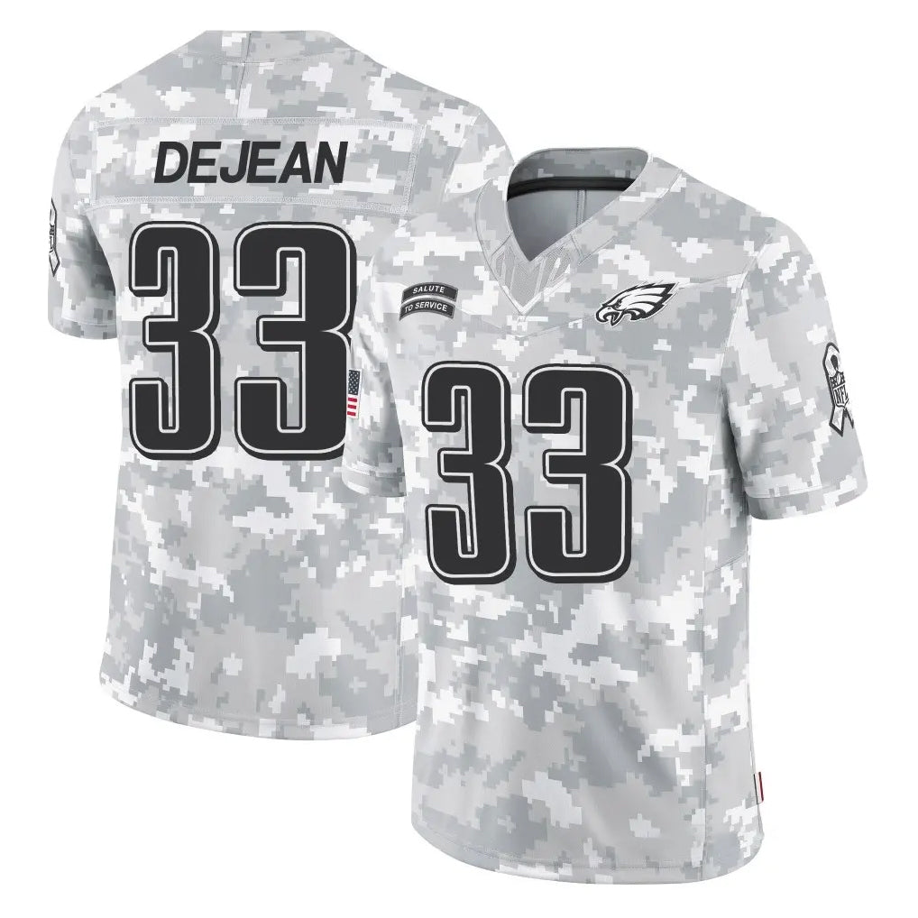 Blackjersey P.Eagles #33 Cooper DeJean Player Arctic Camo Salute to Service Limited Game Stitched Jerseys