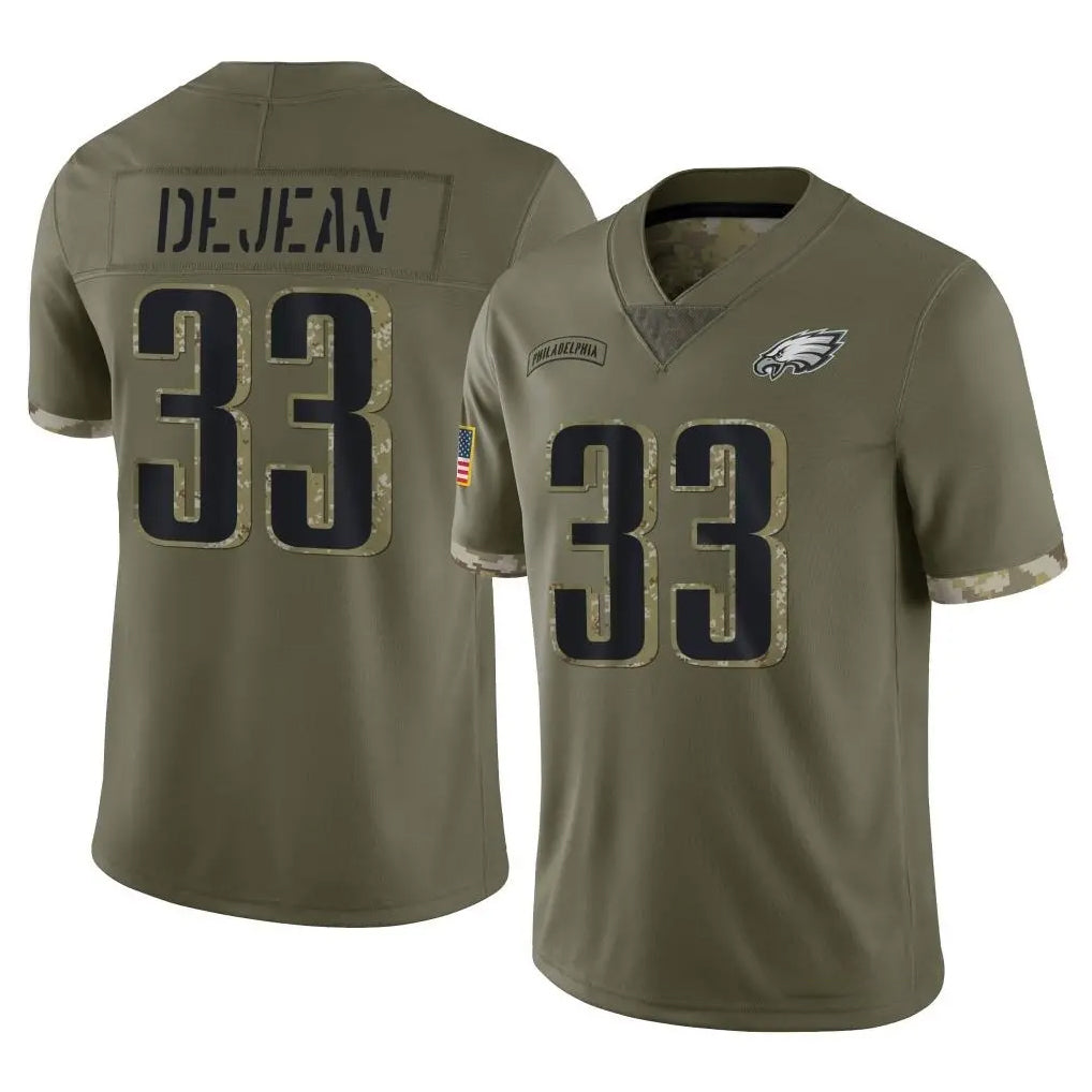 Blackjersey P.Eagles #33 Cooper DeJean Player Olive Salute To Service Limited Stitched Jerseys