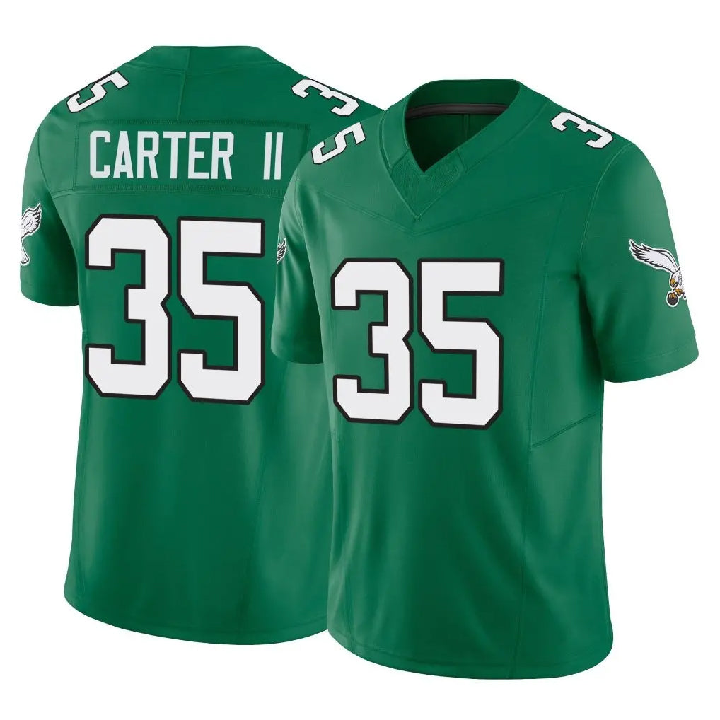 Blackjersey P.Eagles #35 Michael Carter II Player Green Kelly Alternate Vapor F.U.S.E. Home Game Stitched Jerseys