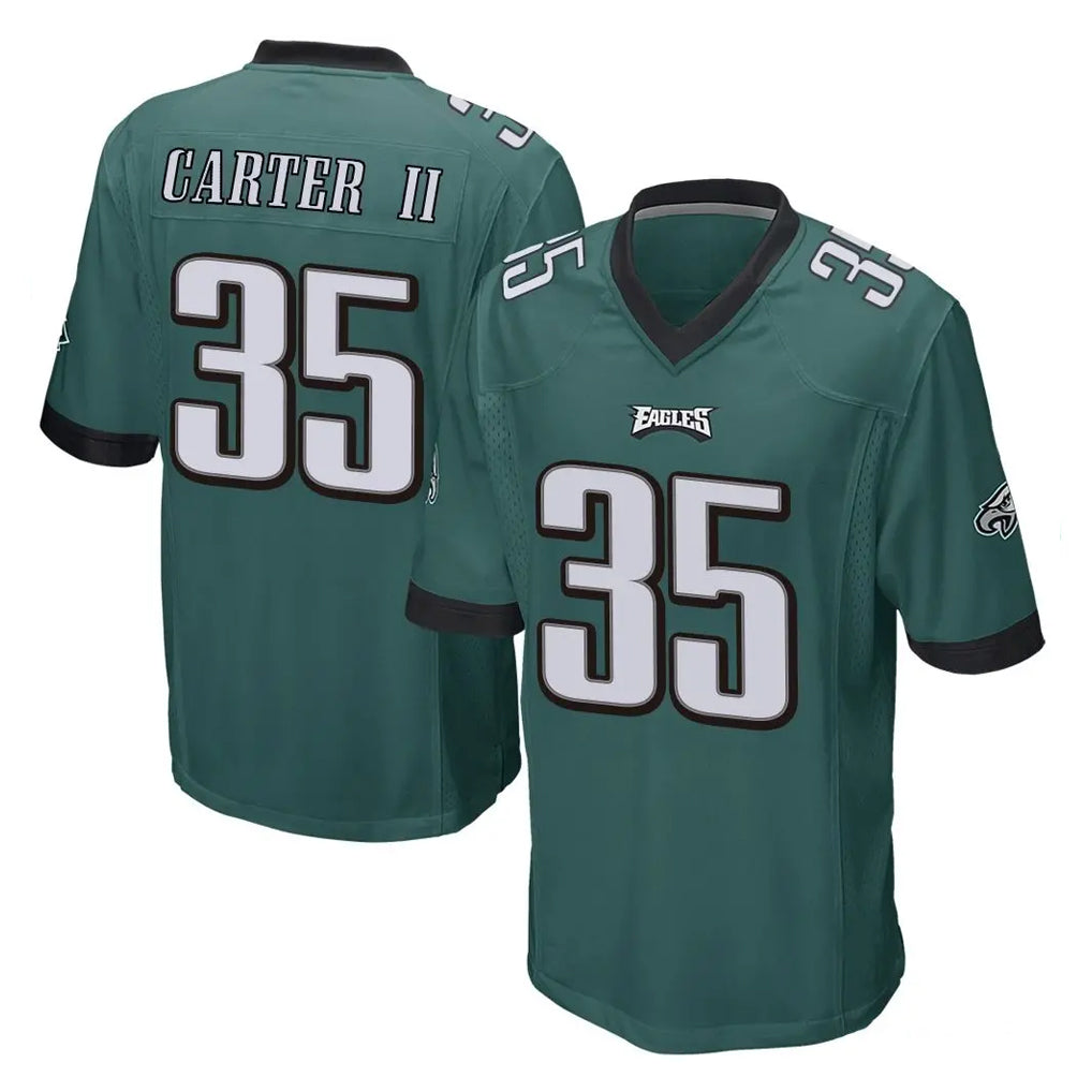 Blackjersey P.Eagles #35 Michael Carter II Player Team Color Green Home Game Stitched Jerseys