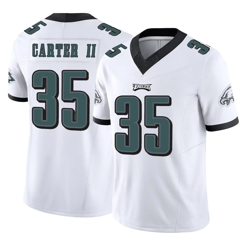 Blackjersey P.Eagles #35 Michael Carter II Player White Limited Vapor F.U.S.E. Home Game Stitched Jerseys