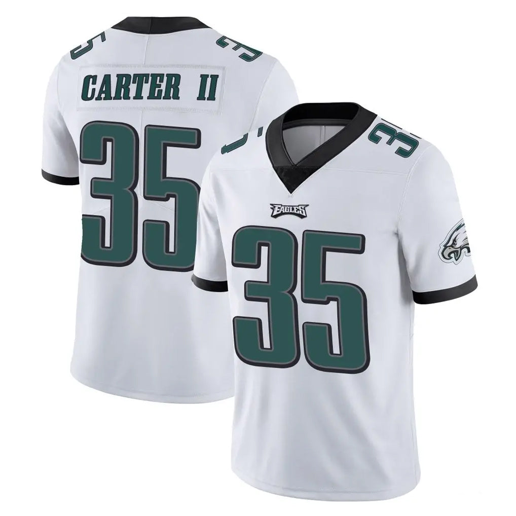 Blackjersey P.Eagles #35 Michael Carter II Player White Limited Vapor Untouchable Home Game Stitched Jerseys