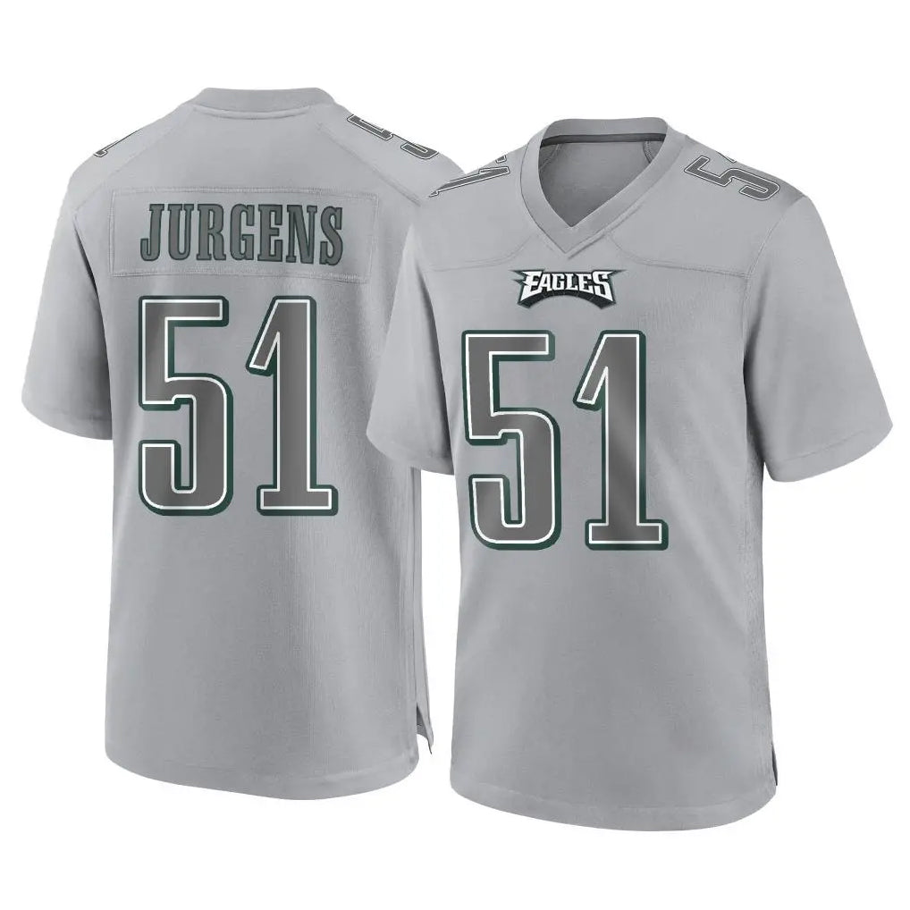 Blackjersey P.Eagles #51 Cam Jurgens Player Gray Atmosphere Fashion Home Game Stitched Jerseys
