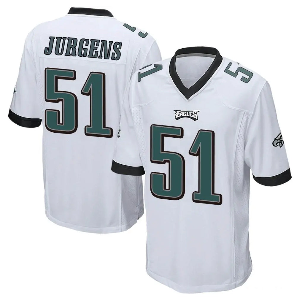 Blackjersey P.Eagles #51 Cam Jurgens Player White Home Game Stitched Jerseys