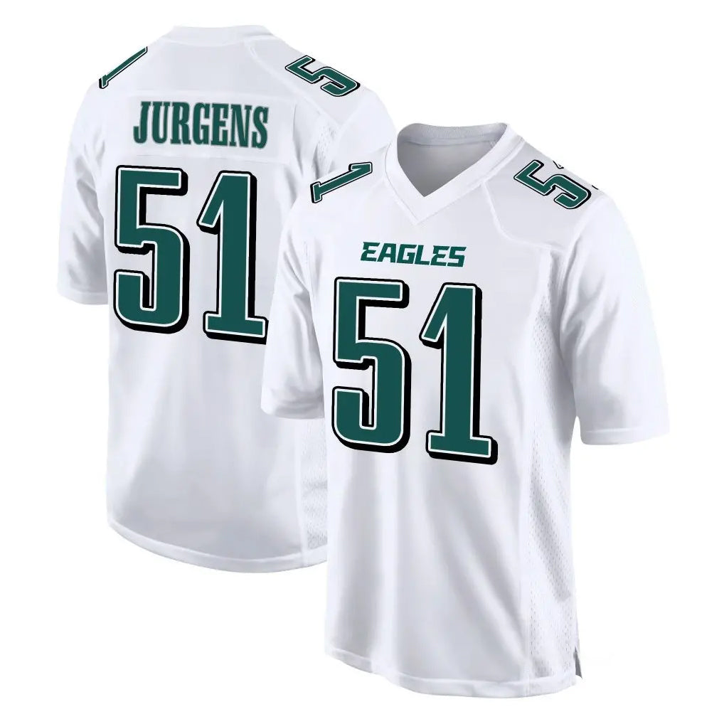 Blackjersey P.Eagles #51 Cam Jurgens Player White Tundra Fashion Home Game Stitched Jerseys