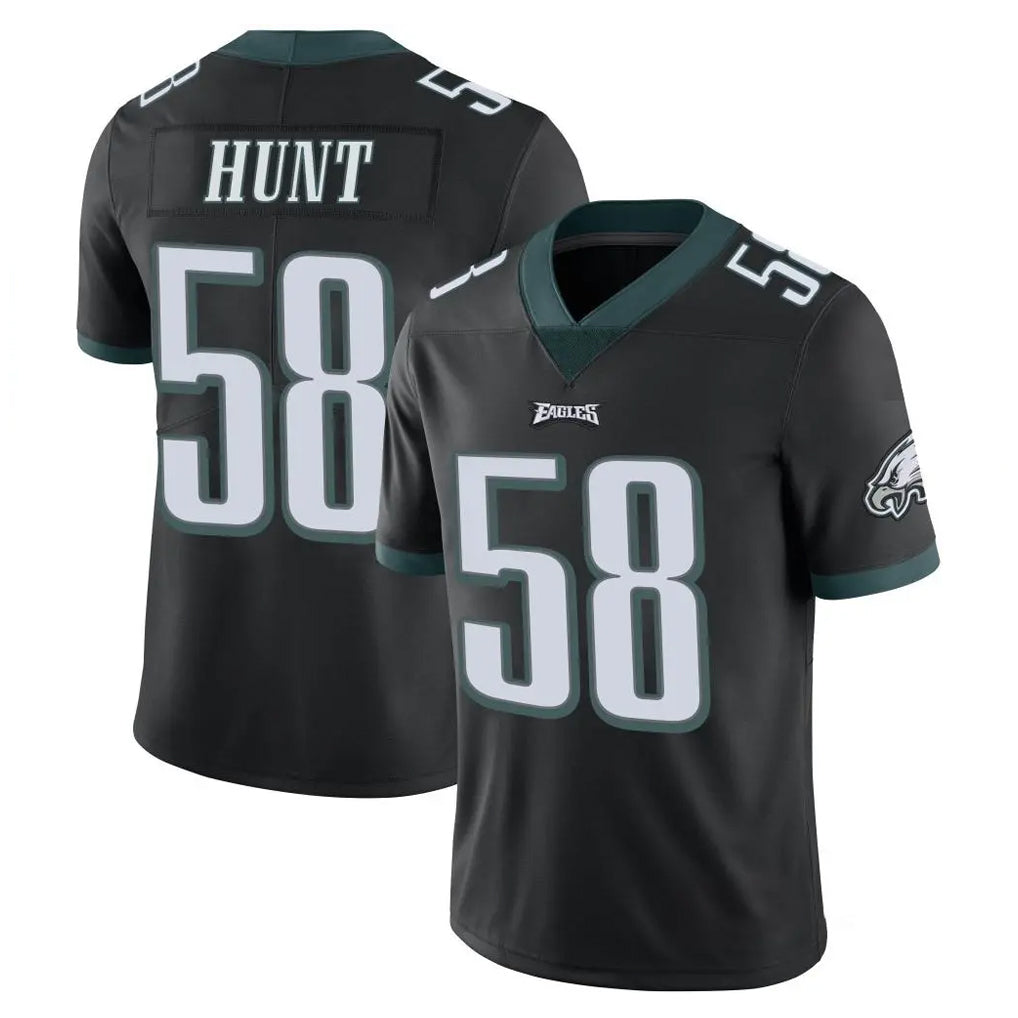 Blackjersey P.Eagles #58 Jalyx Hunt Player Black Limited Vapor Untouchable Home Game Stitched Jerseys