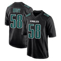 Blackjersey P.Eagles #58 Jalyx Hunt Player Carbon Black Fashion Home Game Stitched Jerseys