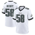 Blackjersey P.Eagles #58 Jalyx Hunt Player White Game Home Stitched Jerseys