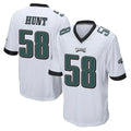 Blackjersey P.Eagles #58 Jalyx Hunt Player White Home Game Stitched Jerseys