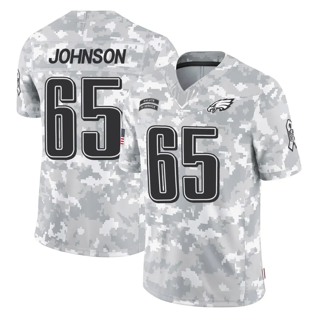 Blackjersey P.Eagles #65 Lane Johnson Player Arctic Camo Salute to Service Limited Game Stitched Jerseys