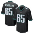 Blackjersey P.Eagles #65 Lane Johnson Player Black Home Game Stitched Jerseys