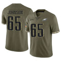 Blackjersey P.Eagles #65 Lane Johnson Player Olive Salute To Service Limited Stitched Jerseys
