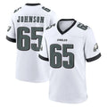 Blackjersey P.Eagles #65 Lane Johnson Player White Game Home Stitched Jerseys