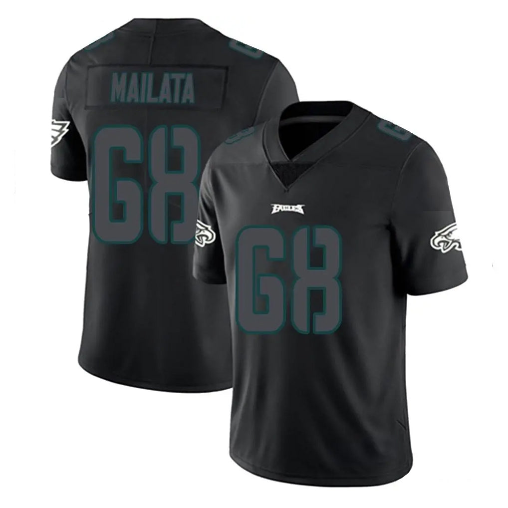 Blackjersey P.Eagles #68 Jordan Mailata Player Limited Black Impact Home Game Stitched Jerseys