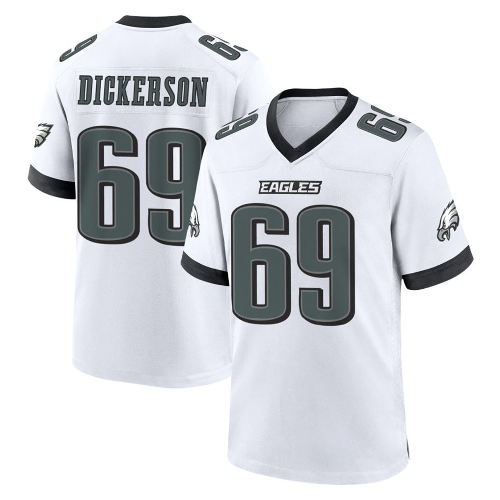 Blackjersey P.Eagles #69 Landon Dickerson Player White Game Home Stitched Jerseys