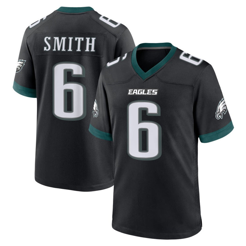 Blackjersey P.Eagles #6 DeVonta Smith Player Black Game Home Stitched Jerseys