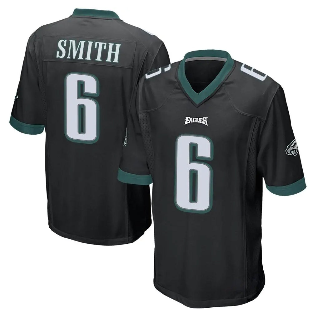 Blackjersey P.Eagles #6 DeVonta Smith Player Black Home Game Stitched Jerseys