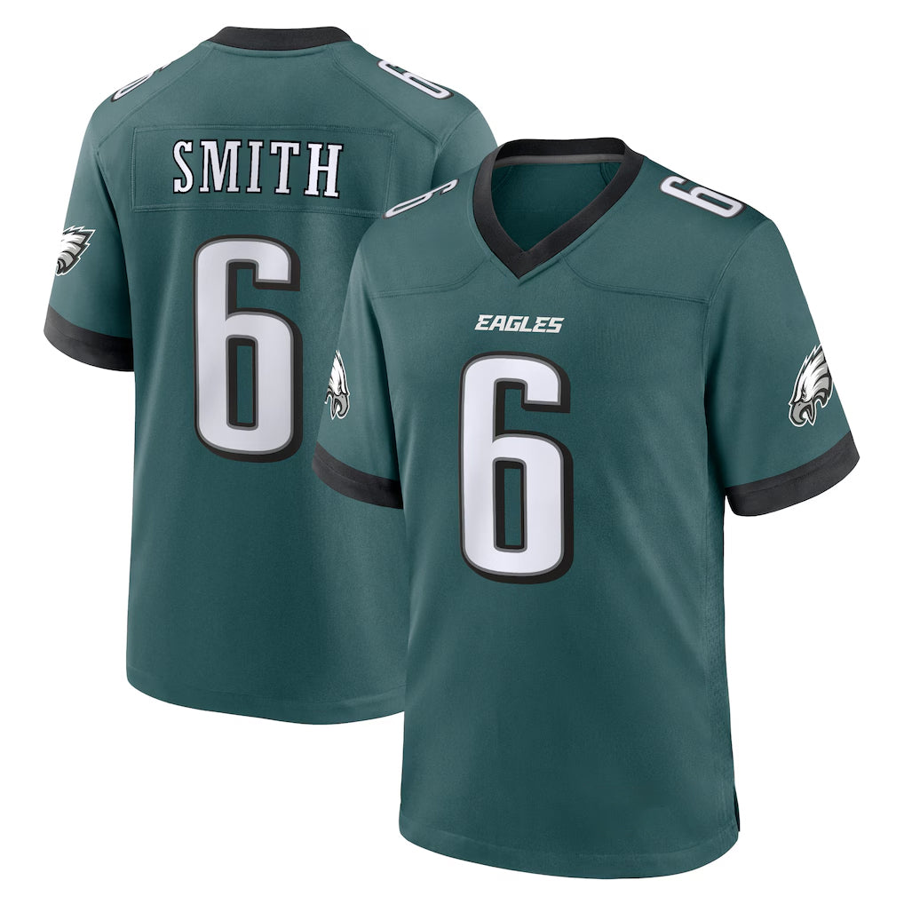 Blackjersey P.Eagles #6 DeVonta Smith Player Green Home Game Stitched Jerseys