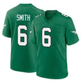 Blackjersey P.Eagles #6 DeVonta Smith Player Green Kelly Alternate Home Game Stitched Jerseys