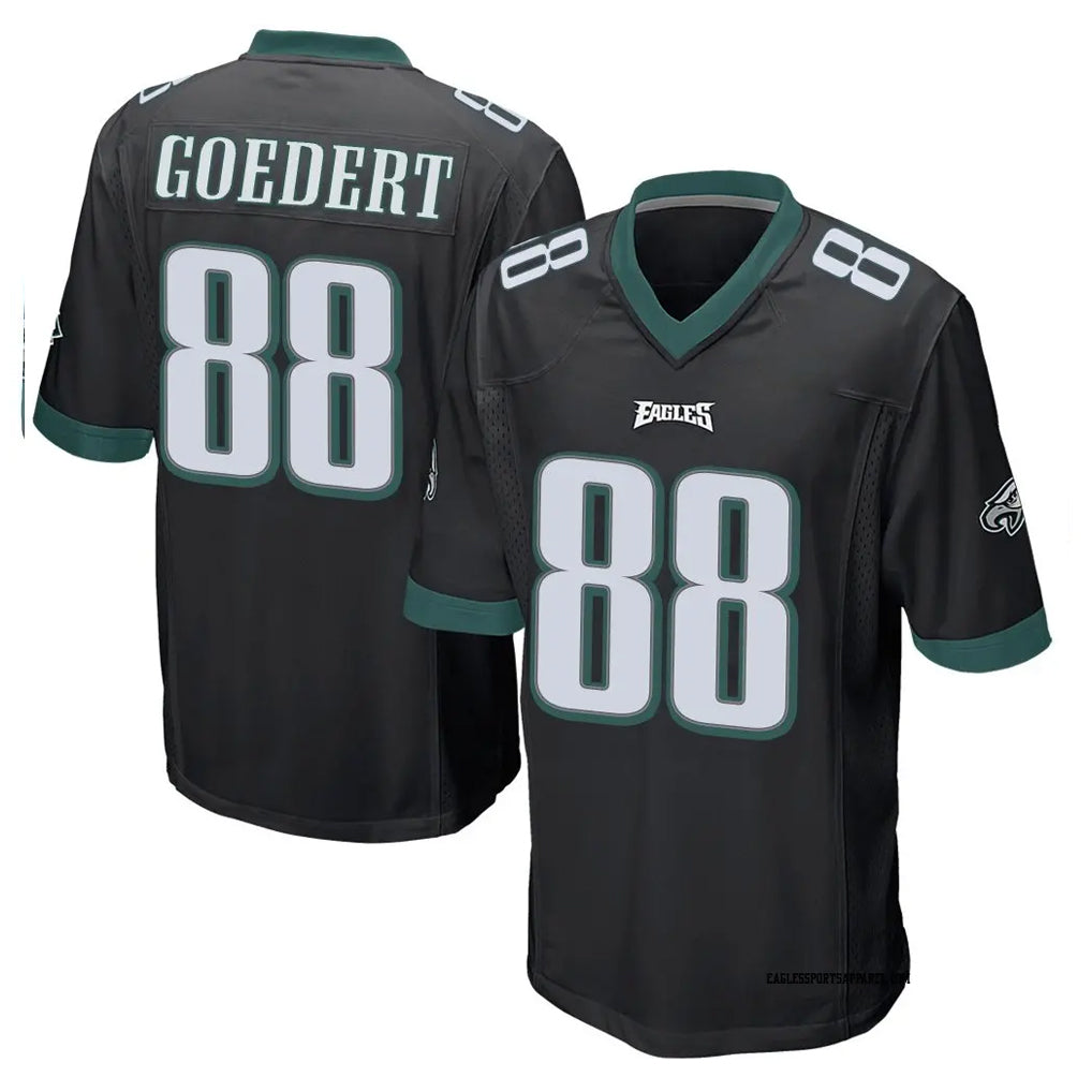 Blackjersey P.Eagles #88 Dallas Goedert Player Black Home Game Stitched Jerseys