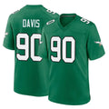 Blackjersey P.Eagles #90 Jordan Davis Player Green Kelly Alternate Home Game Stitched Jerseys