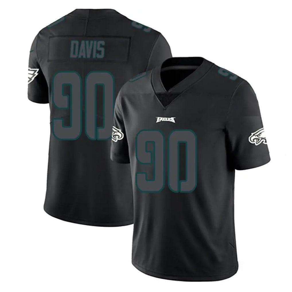 Blackjersey P.Eagles #90 Jordan Davis Player Limited Black Impact Home Game Stitched Jerseys