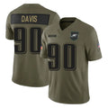 Blackjersey P.Eagles #90 Jordan Davis Player Olive 2025 Salute To Service Limited Stitched Jerseys