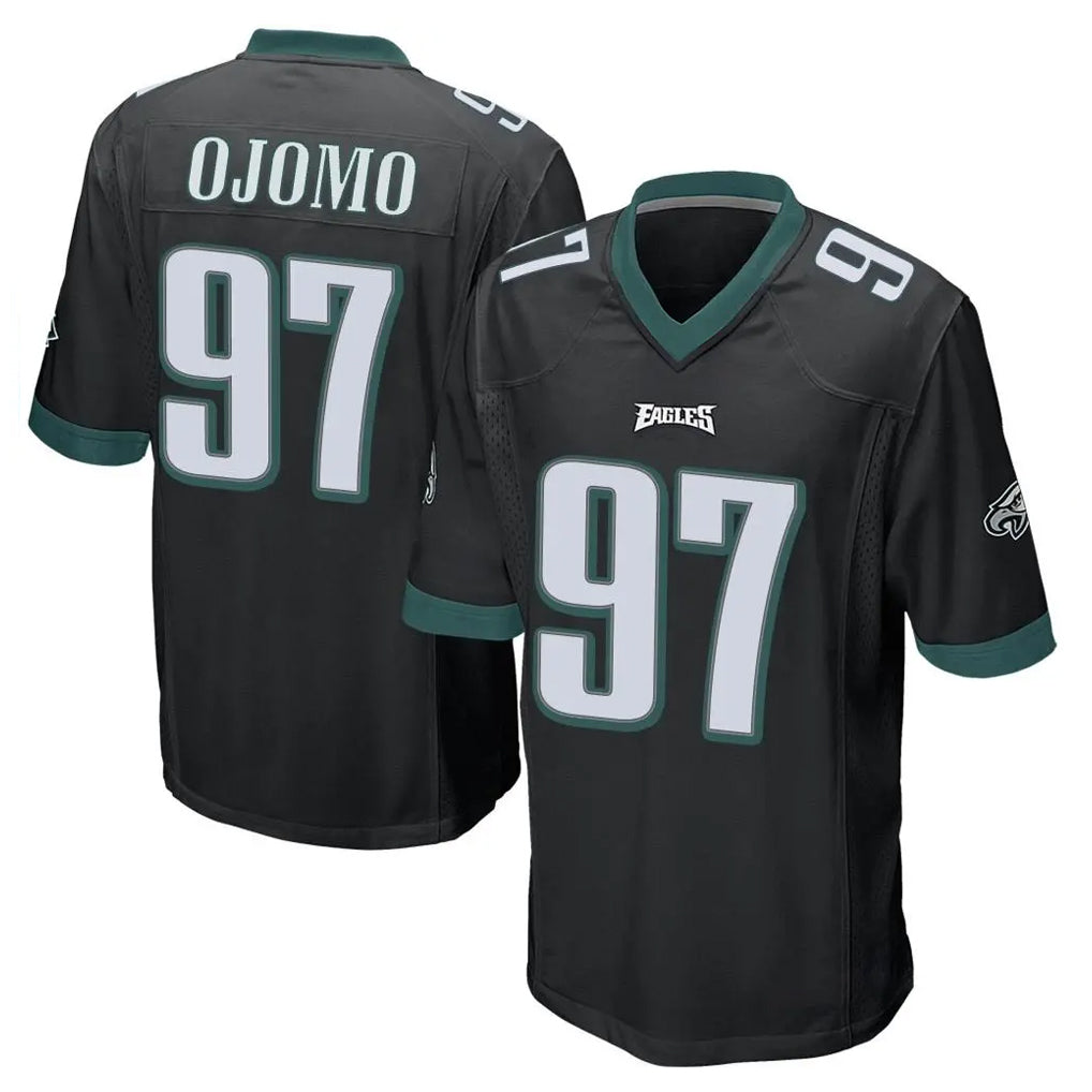 Blackjersey P.Eagles #97 Moro Ojomo Player Black Home Game Stitched Jerseys