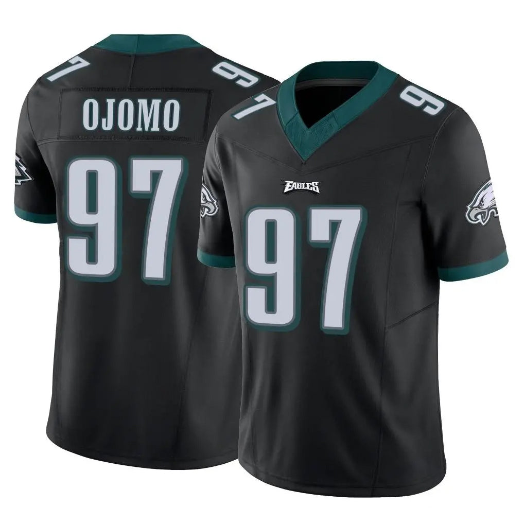 Blackjersey P.Eagles #97 Moro Ojomo Player Black Limited Vapor F.U.S.E. Home Game Stitched Jerseys