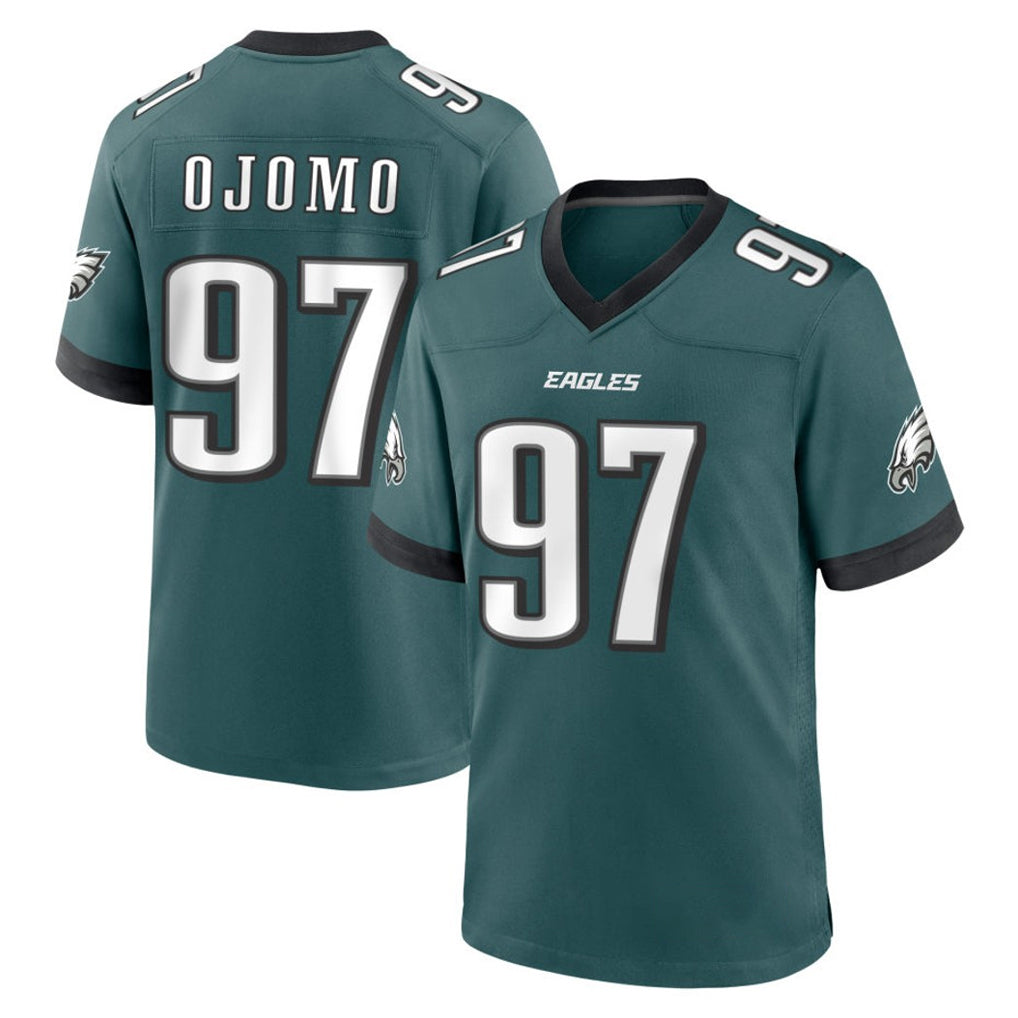 Blackjersey P.Eagles #97 Moro Ojomo Player Green Home Game Stitched Jerseys