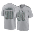 Blackjersey P.Eagles #98 Jalen Carter Player Gray Atmosphere Fashion Home Game Stitched Jerseys