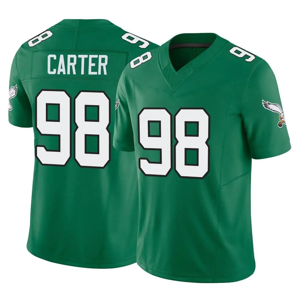 Blackjersey P.Eagles #98 Jalen Carter Player Green Kelly Alternate Vapor F.U.S.E. Home Game Stitched Jerseys