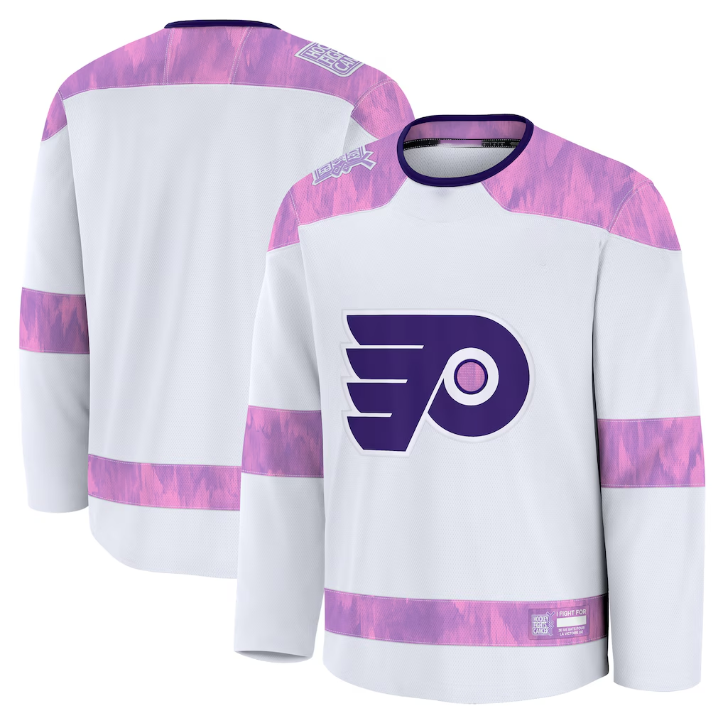 Blackjersey P.Flyers White 2024 Hockey Fights Cancer Practice Jerseys