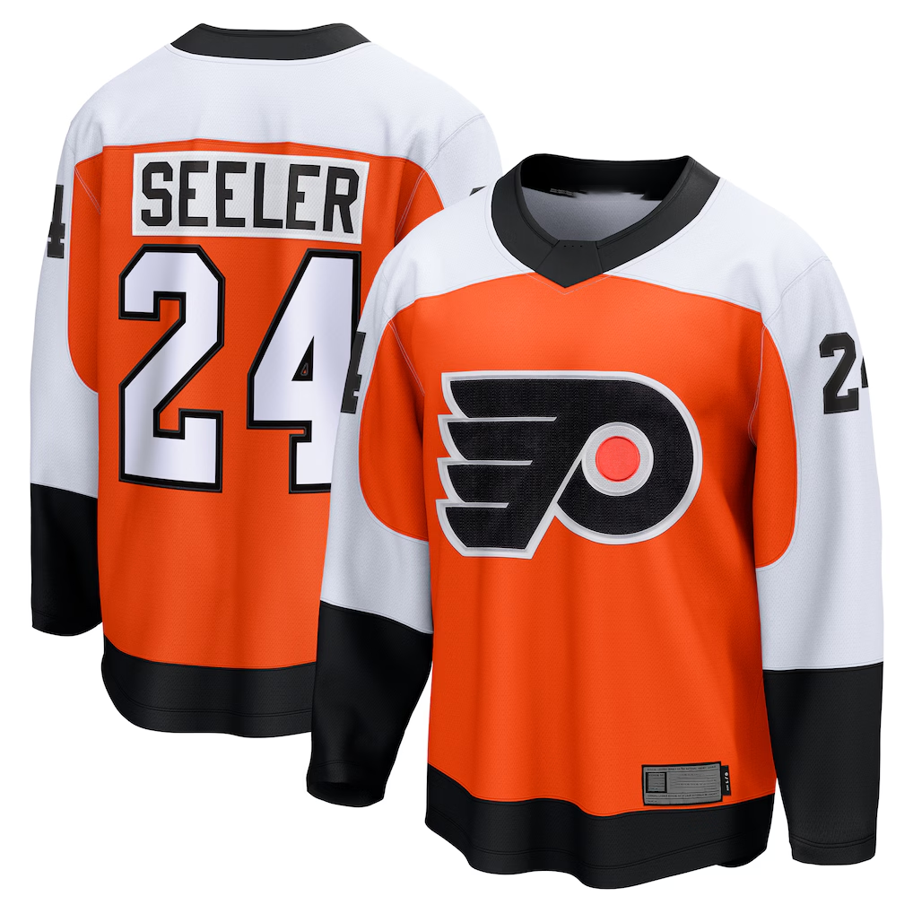 Blackjersey P.Flyers #24 Nick Seeler Orange Home Practice Jerseys