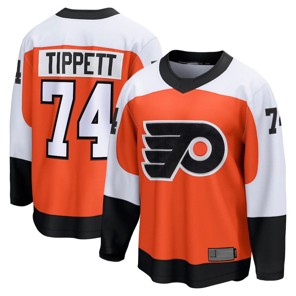 Blackjersey P.Flyers #74 Owen Tippett Orange Home Breakaway Jerseys