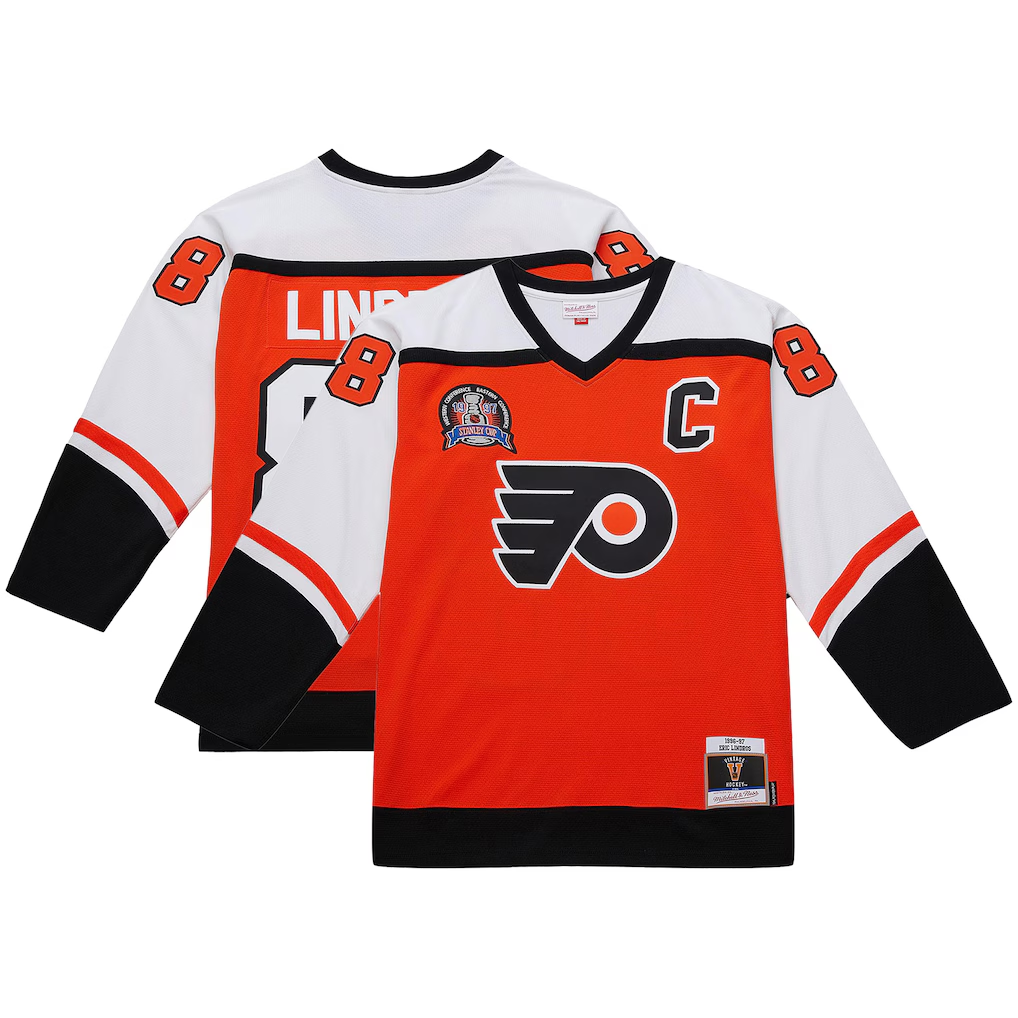 Blackjersey P.Flyers #88 Eric Lindros Mitchell & Ness Orange Big & Tall 1996?97 Blue Line 2.0 Jerseys