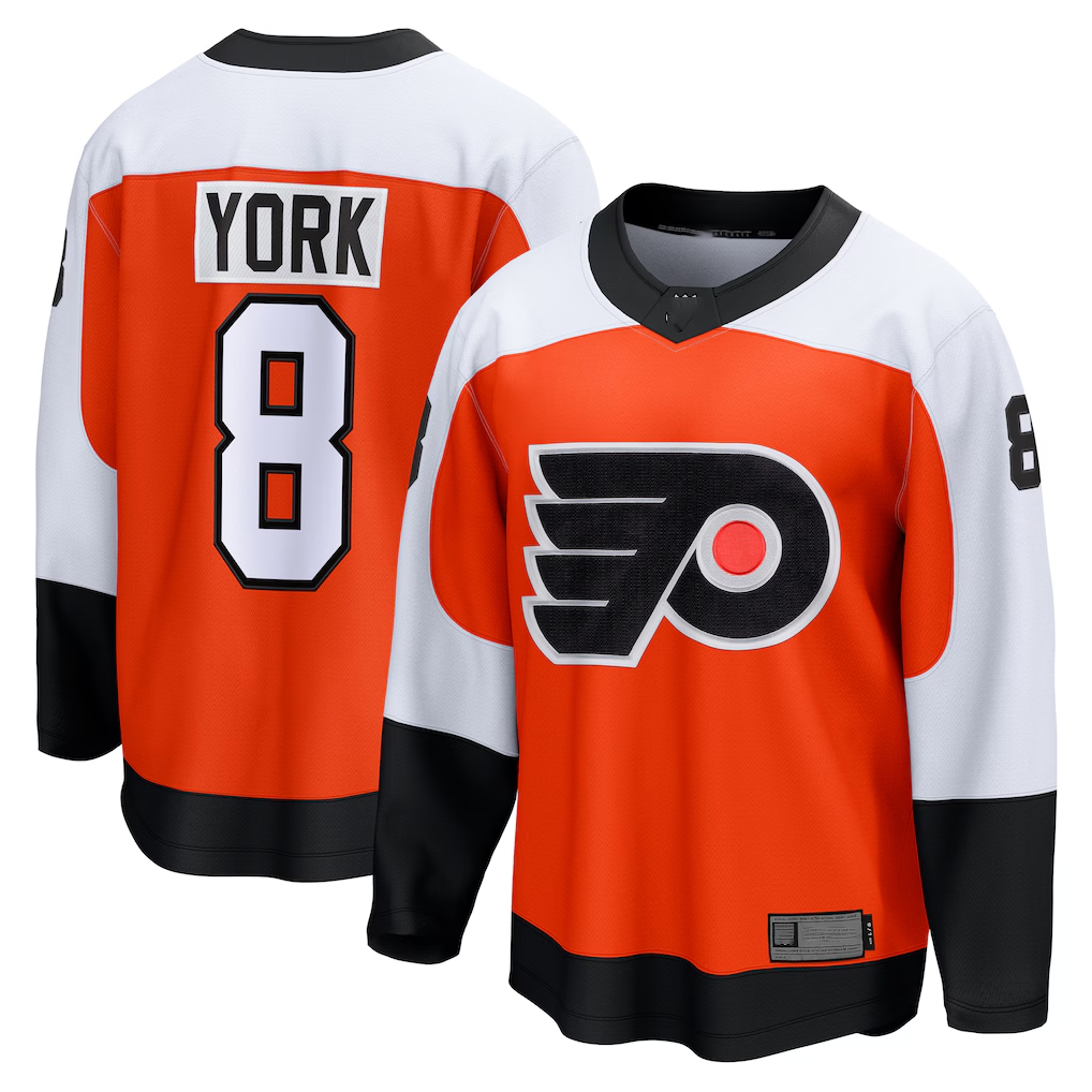 Blackjersey P.Flyers #8 Cam York Orange Home Breakaway Jerseys