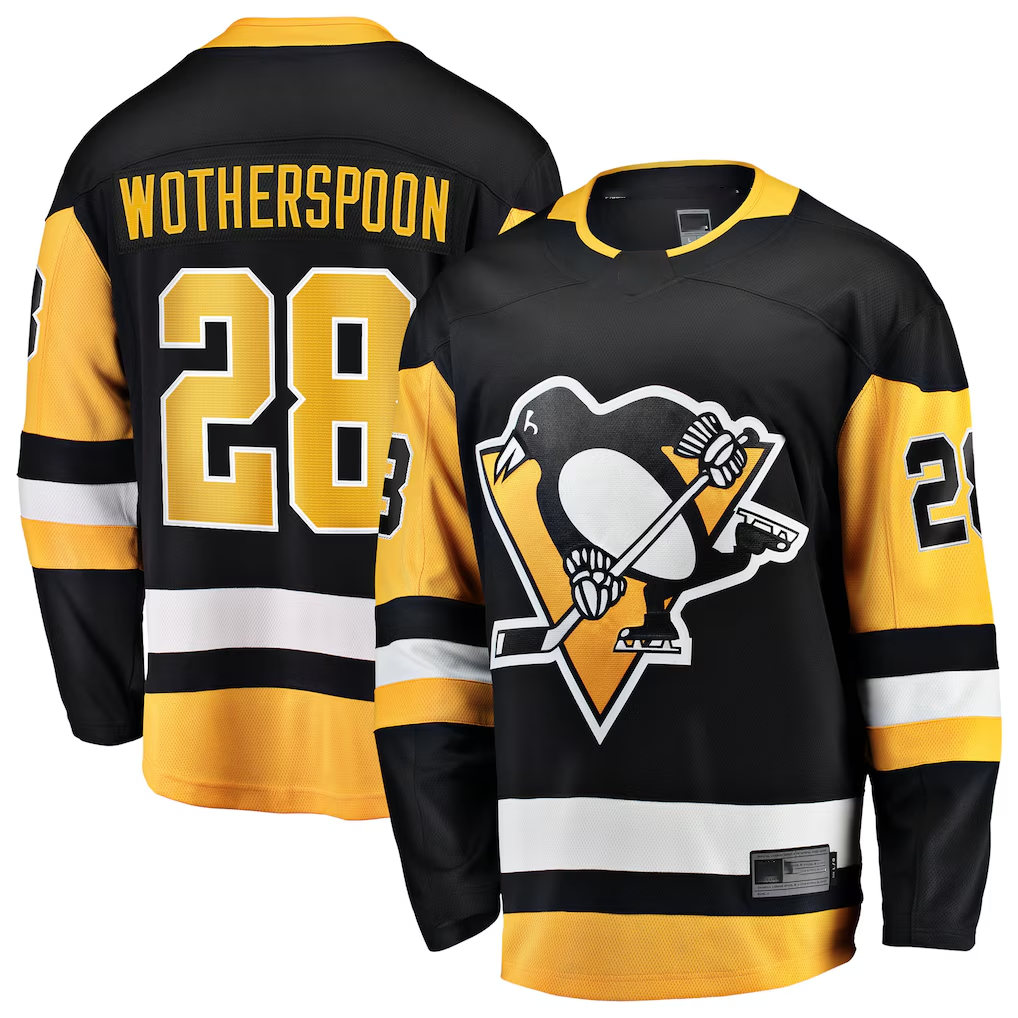 Blackjersey P.Penguins #28 Parker Wotherspoon Black Home Breakaway Jerseys
