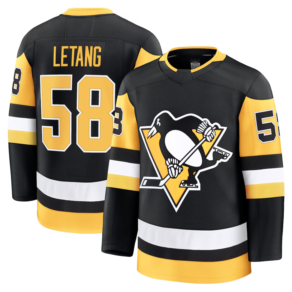Blackjersey P.Penguins #58 Kris Letang Black Home Premium Jerseys