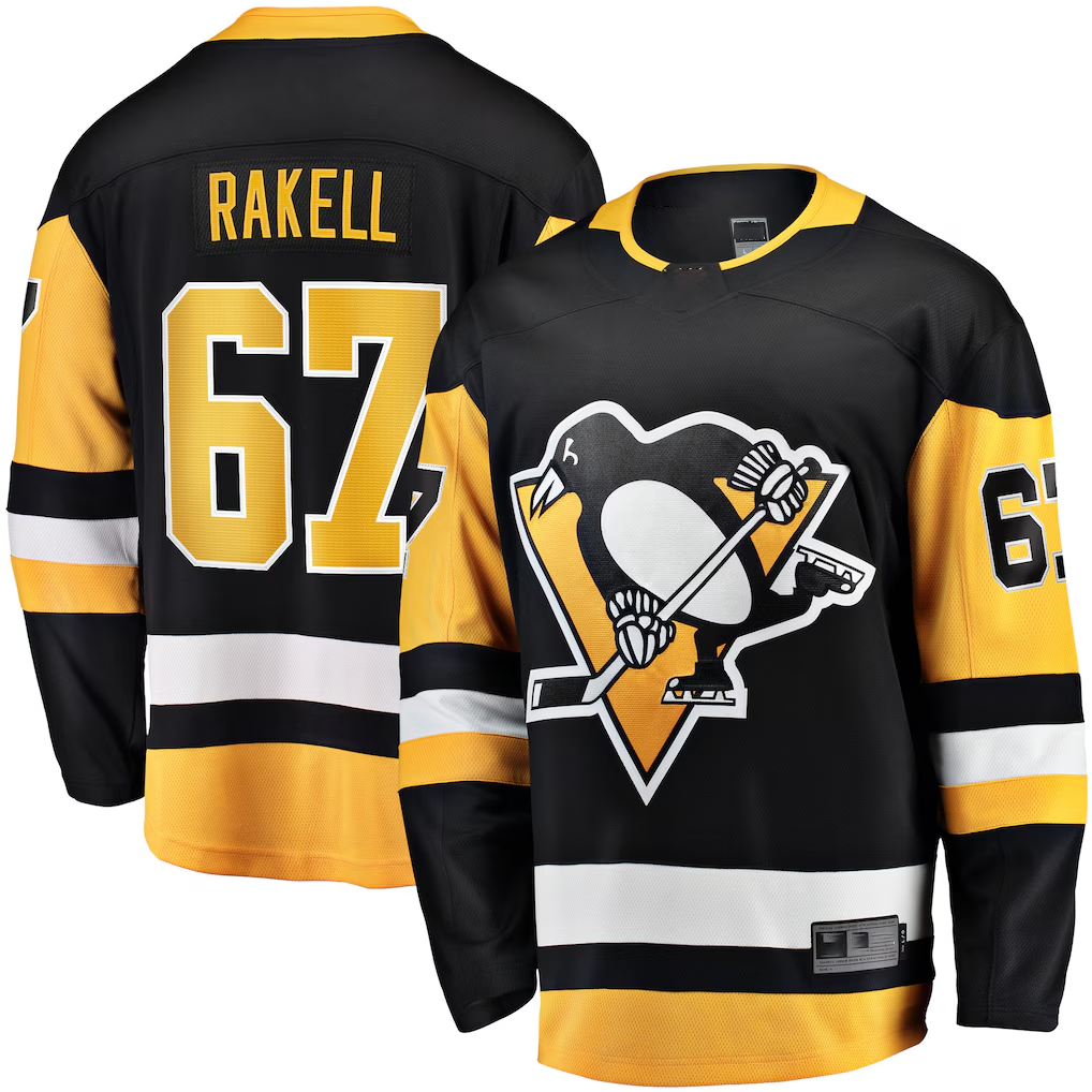 Blackjersey P.Penguins #67 Rickard Rakell Black Home Breakaway Player Jerseys