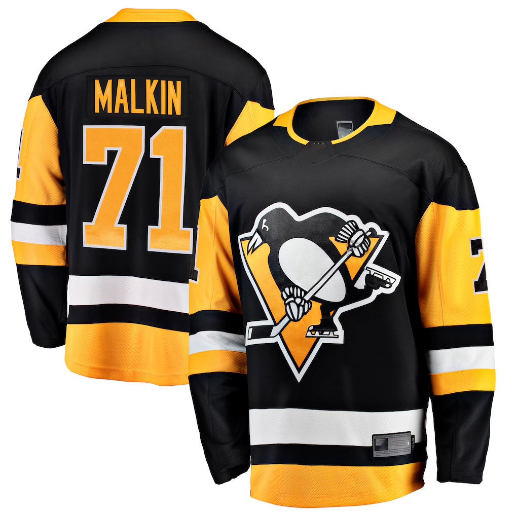 Blackjersey P.Penguins #71 Evgeni Malkin Black Home Breakaway Jerseys