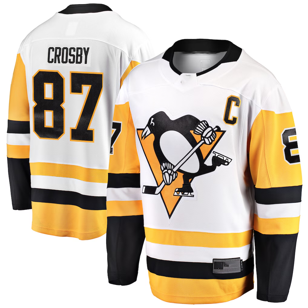 Blackjersey P.Penguins #87 Sidney Crosby White Breakaway Jerseys