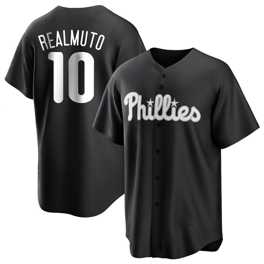Blackjersey P.Phillies #10 J.T. Realmuto Player Black Alt Fashion Home Game Stitched Jerseys