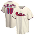 Blackjersey P.Phillies #10 J.T. Realmuto Player Cream Home Game Stitched Jerseys