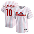 Blackjersey P.Phillies #10 J.T. Realmuto Player White Home Limited Stitched Jerseys