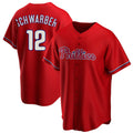 Blackjersey P.Phillies #12 Kyle Schwarber Player Red Home Game Stitched Jerseys
