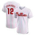 Blackjersey P.Phillies #12 Kyle Schwarber Player White Home Limited Elite Stitched Jerseys