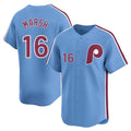 Blackjersey P.Phillies #16 Brandon Marsh Player Light Blue Game Stitched Jerseys