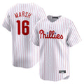 Blackjersey P.Phillies #16 Brandon Marsh Player White Home Limited Stitched Jerseys