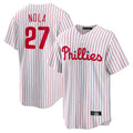 Blackjersey P.Phillies #27 Aaron Nola Player White Home Game Stitched Jerseys